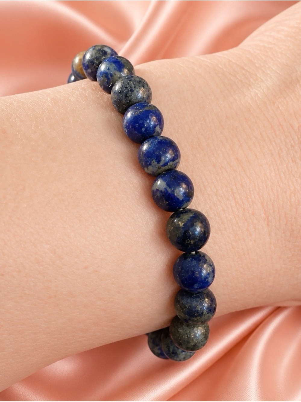 Unisex Lapis Lazuli Beaded Stretch Bracelet. BRAND NEW!